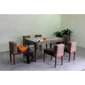 Compact Solid Design Water Hyacinth Dining Set For Indoor Natural Wicker Furniture